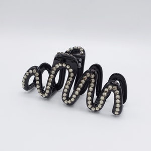 Pinza para el cabello con diamantes de imitación, pinza para el cabello ondulada, accesorio para el cabello brillante para mujeres