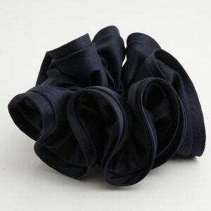 satin hair scrunchie hair tie Women solid color scrunchy ponytail Hair tie accessory in scrunchies Navy