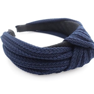 knit stripe top knot headband woman hairband