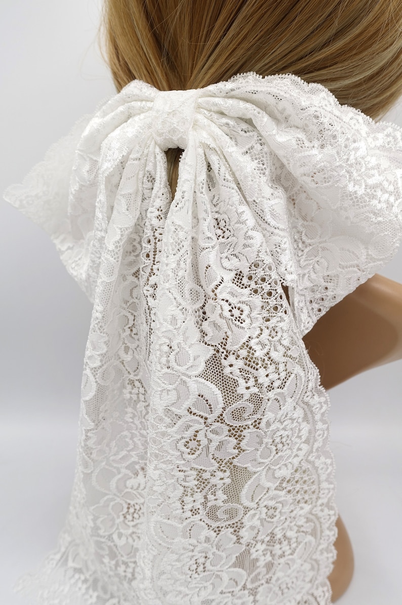 Floral Lace Hair Bow Wedding Hair Bow for Women Etsy