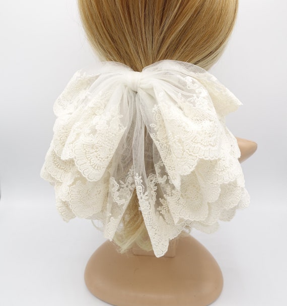 Gothic Lace Bridal Hair Bow: Wedding Barrette