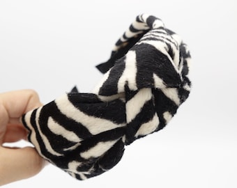 zebra knotted headband animal print pattern hairband woman hair accessory