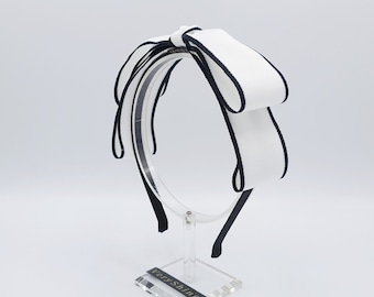 Layered Bow Headband: Narrow Two-Tone Hair Bow