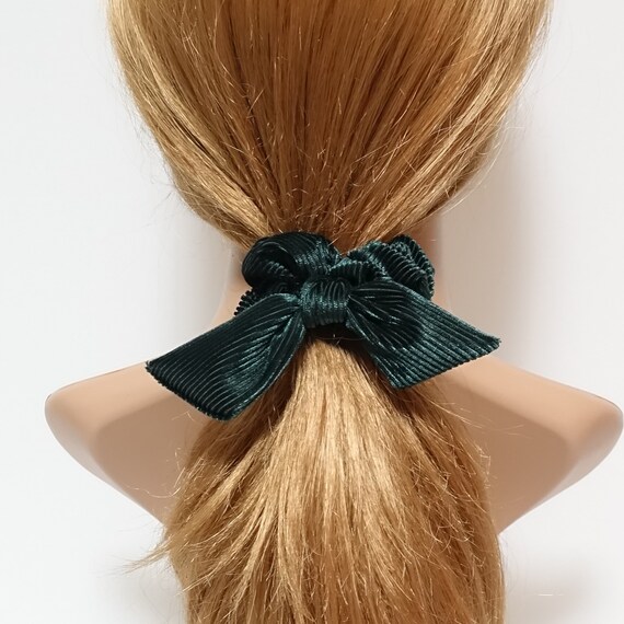 Soft Glossy Corduroy Bow Knot Scrunchies Cute Hair Tie Women Etsy