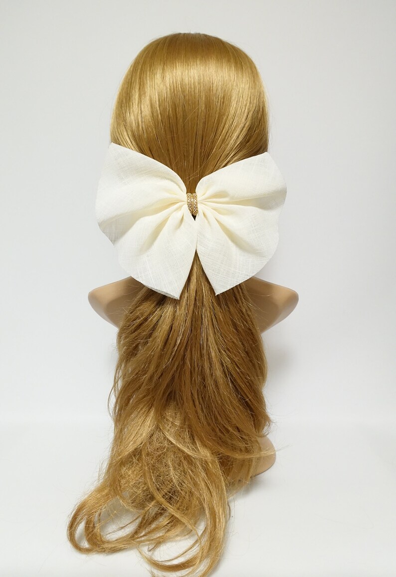 Linen Hair Bow French Barrette Butterfly Women Hair Bow Etsy