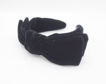 silk velvet solid shimmer headband wire bow hairband Women hair accessory