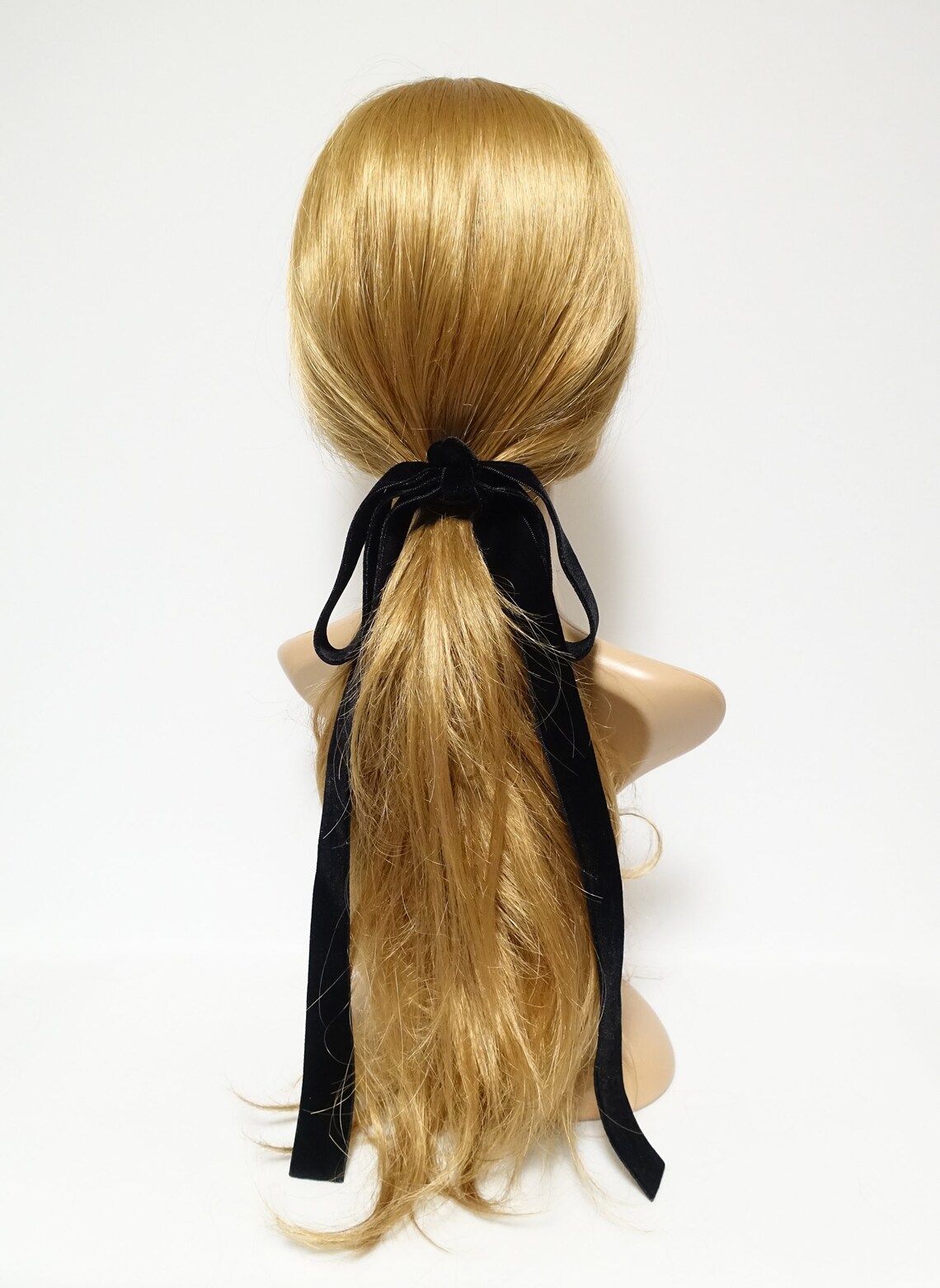 Velvet Black Simple Wide Bow Hair Ties Women Droopy Hair Bow Etsy