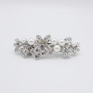 bridal branch hair barrette rhinestone pearl hair accessory for women