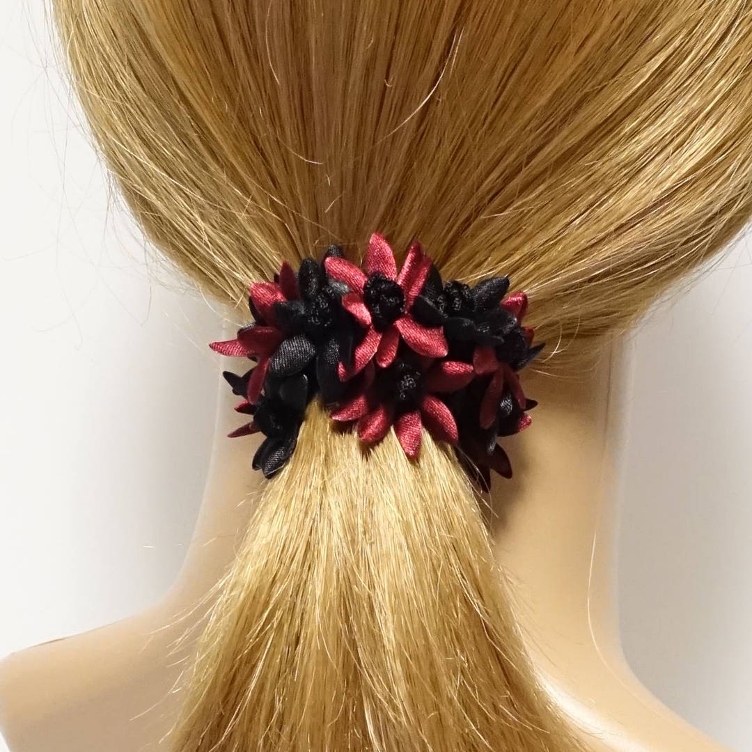 Kachel Two-Tone Floral Ponytail Holder Kachel Vintage Floral Ponytail Holder | Anthropologie main image 4