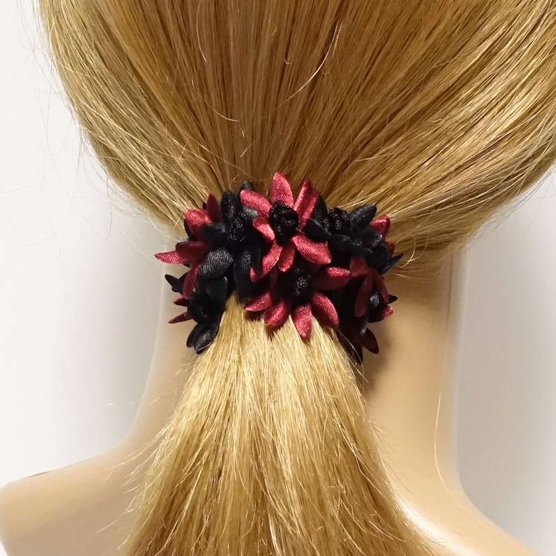 Flower Petal Ponytail Holder Two Tone Flower Petal Decorated Etsy