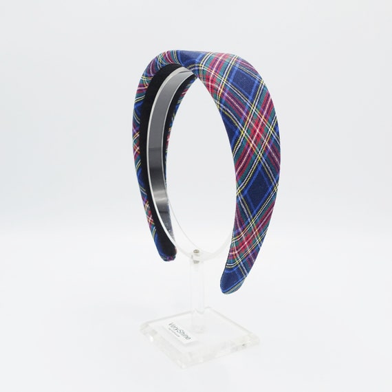 Plaid Check Padded Headband Tartan Casual Hairband for Women  display picture 3