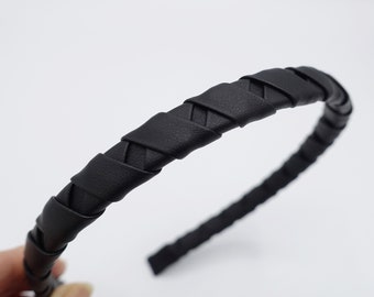 4 Fasce Per Capelli In Ecopelle Intrecciata – Antiscivolo, Morbide, Multicolore, Cerchietti Sottili Per Donna E Ragazza
