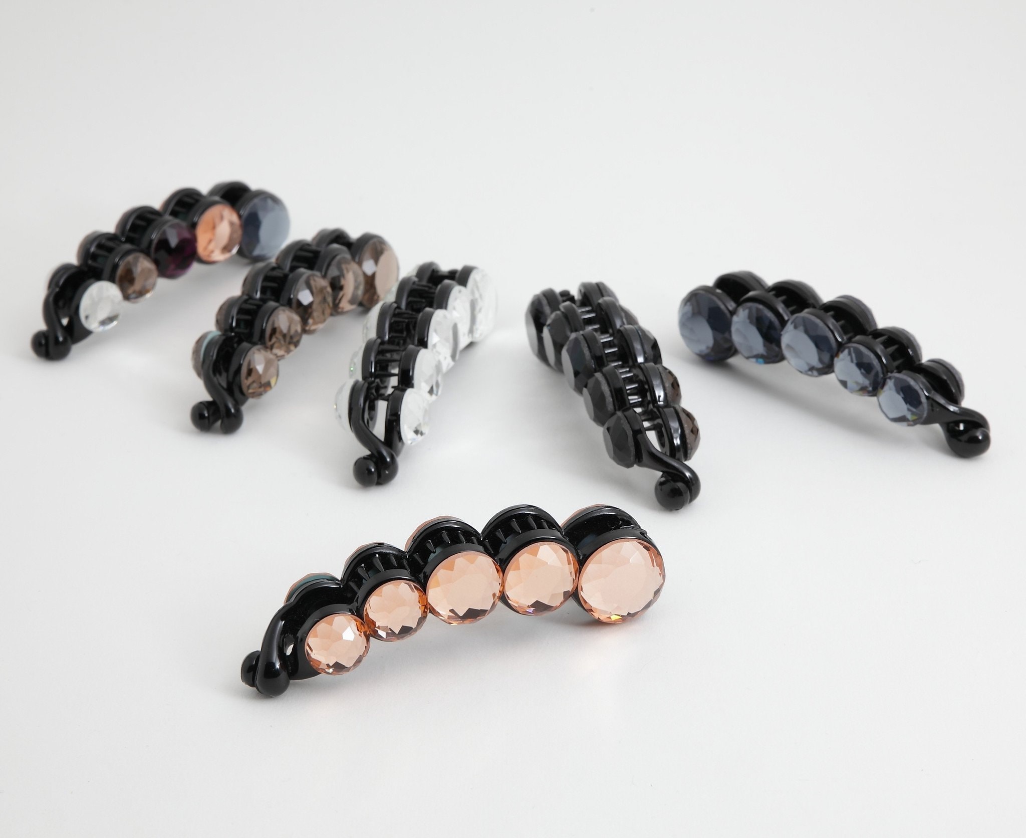 Fermaglio per capelli da donna a forma di banana, con strass scintillanti Fermaglio per capelli da donna a forma di banana, con strass scintillanti