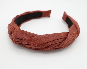 suede cross 2 strand round braid headband Fall hair accessory for women