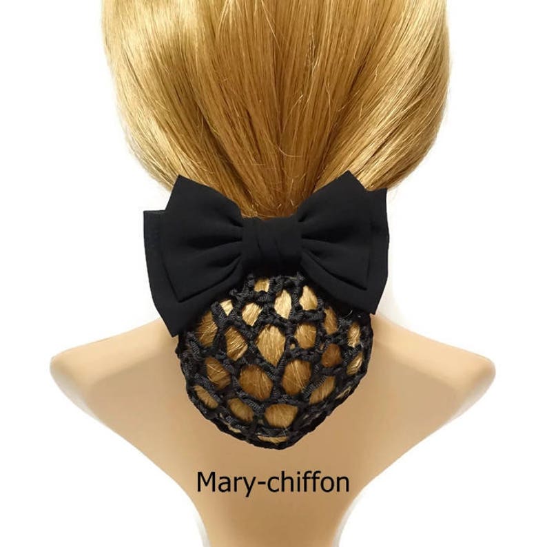 Hair Snood Net Bow French Barrette Clip Hygienic Hair Etsy