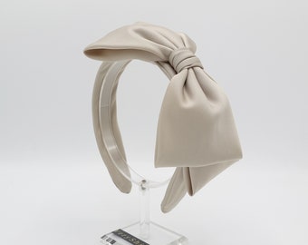 Satin Bow Headband, Layered Hair Bow for Women