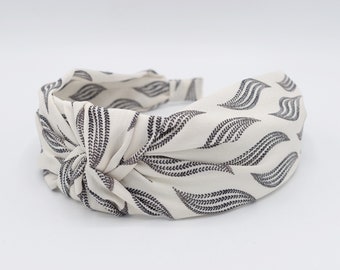 wave print top knot headband for women