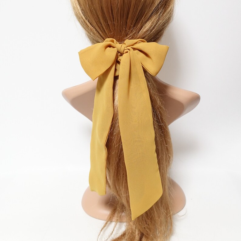 10 Satin-Haarschleifen Mit Band – Bunt Gemustert, Mit Knoten, Für Frauen & Mädchen
