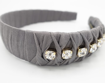 rhinestone embellished headband twist wrap hairband women hair accessory