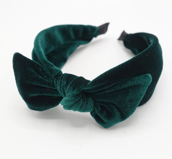 Velvet bow knot headband wired headband woman hair accessory | Etsy