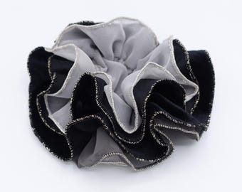 Velvet Chiffon Shimmer Edge Scrunchie
