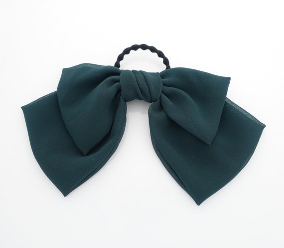 Haargummis Aus Seide Mit Schleife – 4 Stück, Elastisch, Schwarz-weiß, Vintage-Look, Für Pferdeschwanz & Dutt