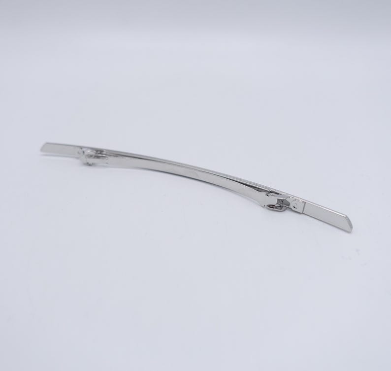 Sleek Metal Hair Barrette, Long Minimalist Hair Clip, Modern Elegant Accessory image 5