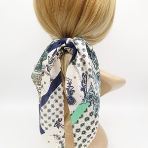 baroque print scarf scrunchies knot hair elastic pretty hair tie accessory for women