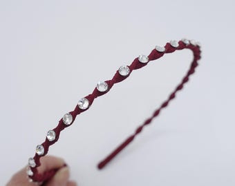 Rhinestone Twist Headband: Thin Casual Headband
