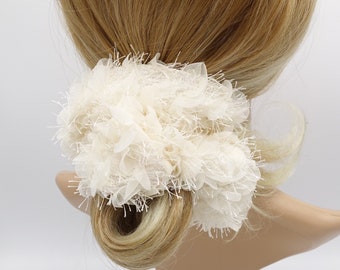 flower scrunchies, petal scrunchies for women