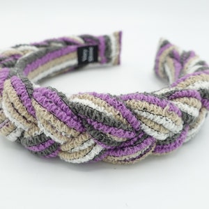 knit braided headband stripe hairband chuncky stylish hair accessory for women