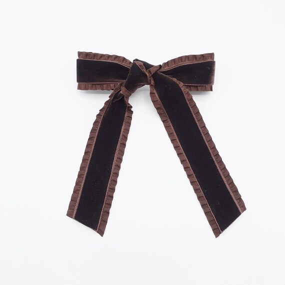 FETICO VELVET LONG BOW HAIR CLIP Velvet bow hair clip｜FETICO