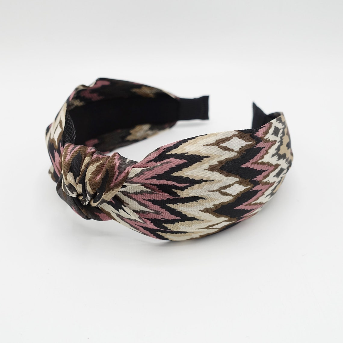 Zig zag print top knot headband women hair accessory Etsy