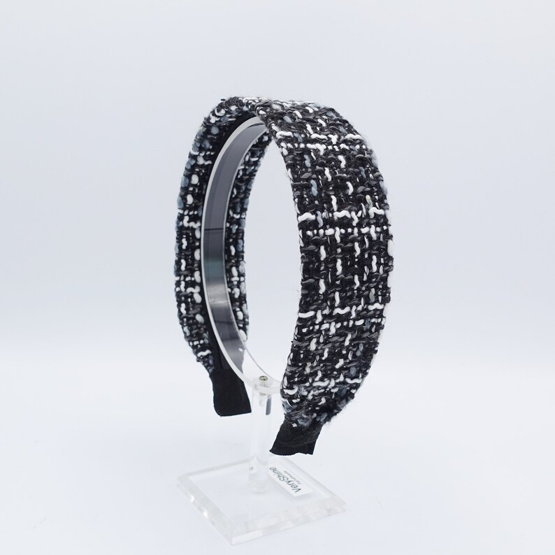 BLACK MIX WHITE HEADBAND TWEED 409371