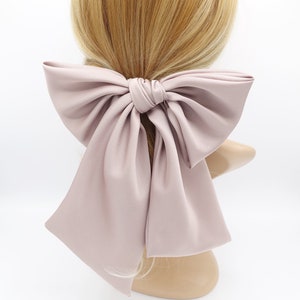 satin giant hair bow french barrette wide tail oversized women hair accessory