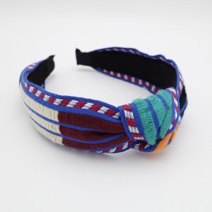 Bandeau à rayures color block vif, accessoire pour cheveux femme Blue green