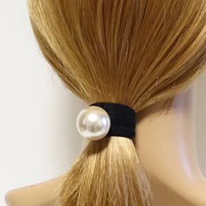 Faux Pearl Hair Tie Set: Elegant Ponytail Holders, Chunky Elastic