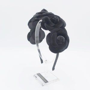 five camellia headband black camellia hairband