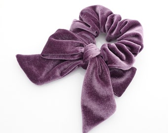 velvet bow knot scrunchies falling tail hair tie scrunchy hair accessories