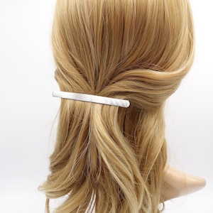 Minimalist Metal Hair Barrette: Sleek Simple Design (3.93"=10 cm)