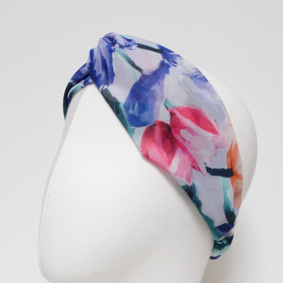 Chiffon Flower Headband in Fuchsia main image 1