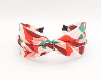 geometric color print cross headband stylish hair accessory for women