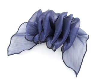 organza ruffle flower hair barrette woman hair accessory