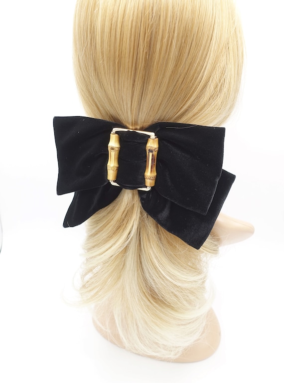 Bamboo Buckle Velvet Headband Hair Bow Luxury Style Hair  display picture 2