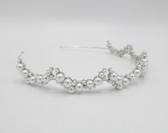 pearl arch headband bridal hair accessories for women