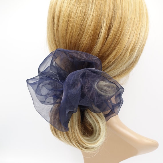 neutral organza scrunchies oversized scrunchy hair elastic for women