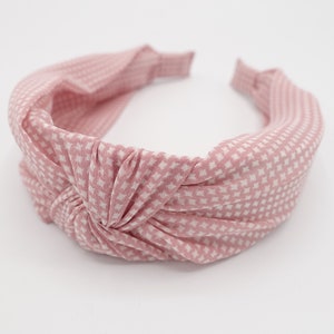 micro houndstooth knot headband chiffon hairband for women