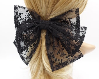 floral lace hair bow layered hair accessory for women