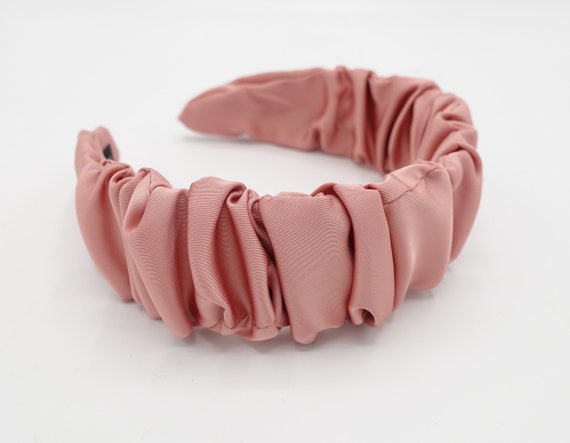 Satin Ruched Headband Solid Color Pleats Hairband Classy  display picture 2