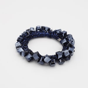 square glass stone beaded hair elastic holder cute hair ties  women hair scrunchies